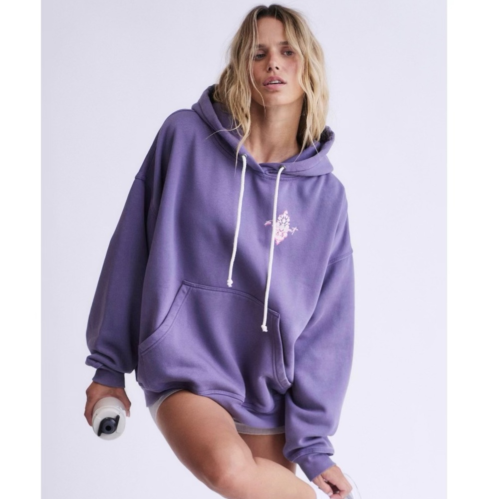 NWT Free People x FP Movement Final Call Front Logo Hoodie in Graphite